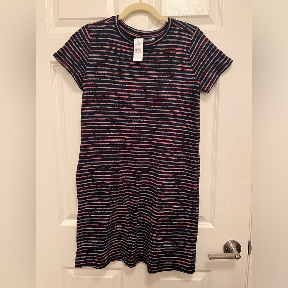 Brand New LOFT Multi Colored Striped Dress
